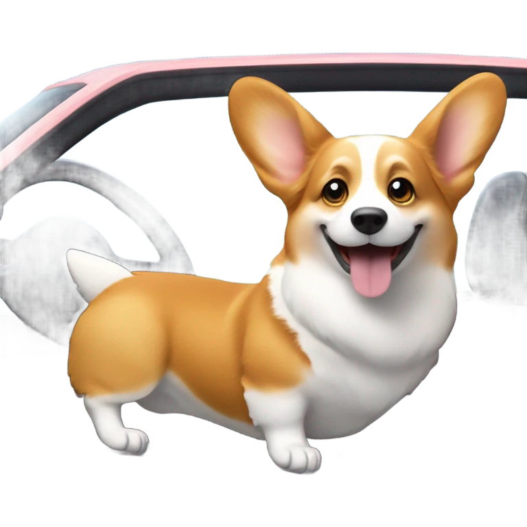 Driving corgi emoji