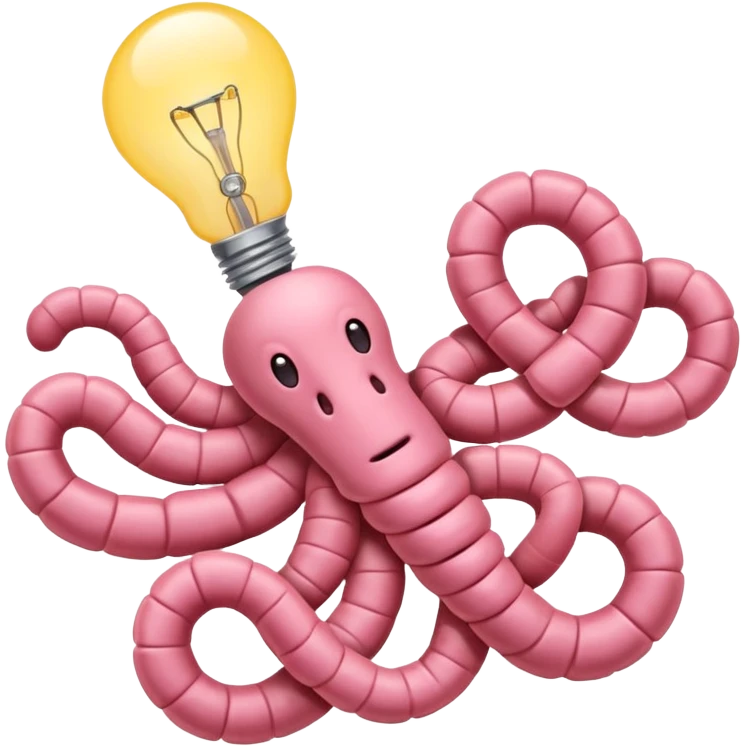 a bunch of intestines with a lightbulb emoji emoji