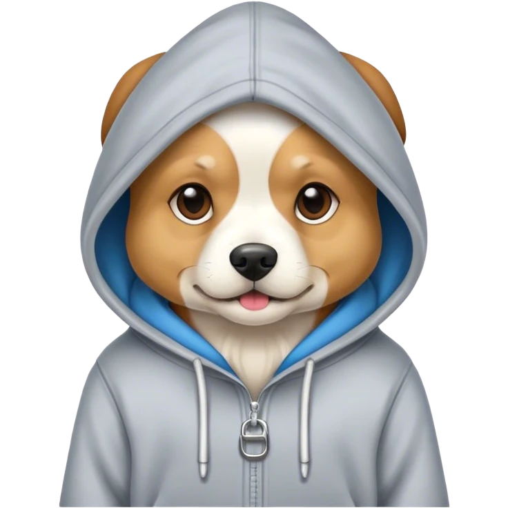 Dog wearing a hoidie emoji