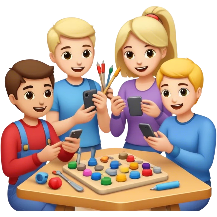 hobbyists, enthusiasts, many white people, passion, activities, hobbies, community, interest, creative, fun, teamwork, leisure, sharing. emoji