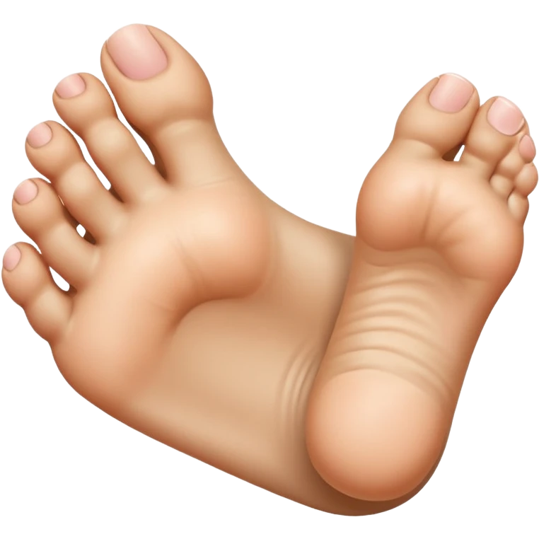 Bottom of a single foot with big top pointing up and The little toes curled down  emoji