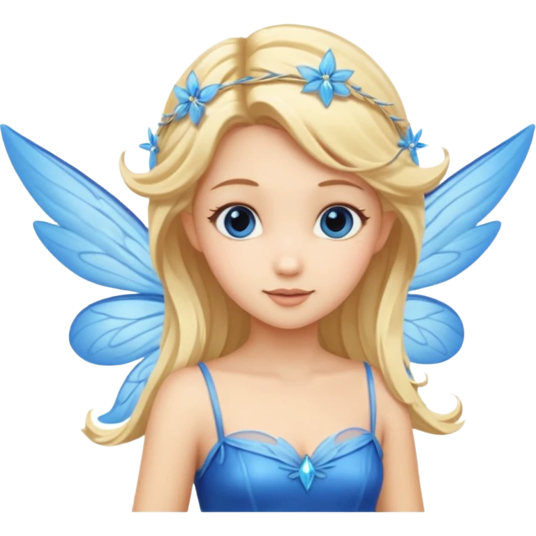 Flying blue fairy with blonde hair emoji
