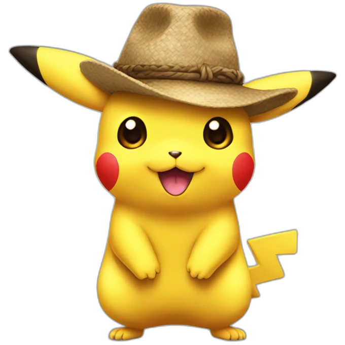 Picachu avec un chapeau emoji
