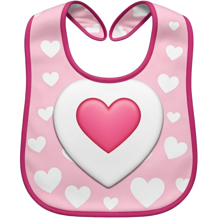 Pink bib with heart pattern emoji