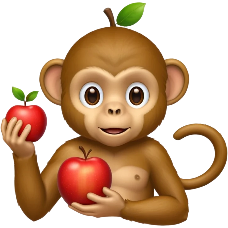 Monkey holding apple emoji