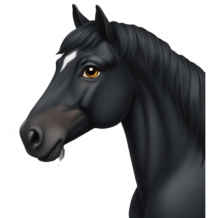 beautiful black horse emoji