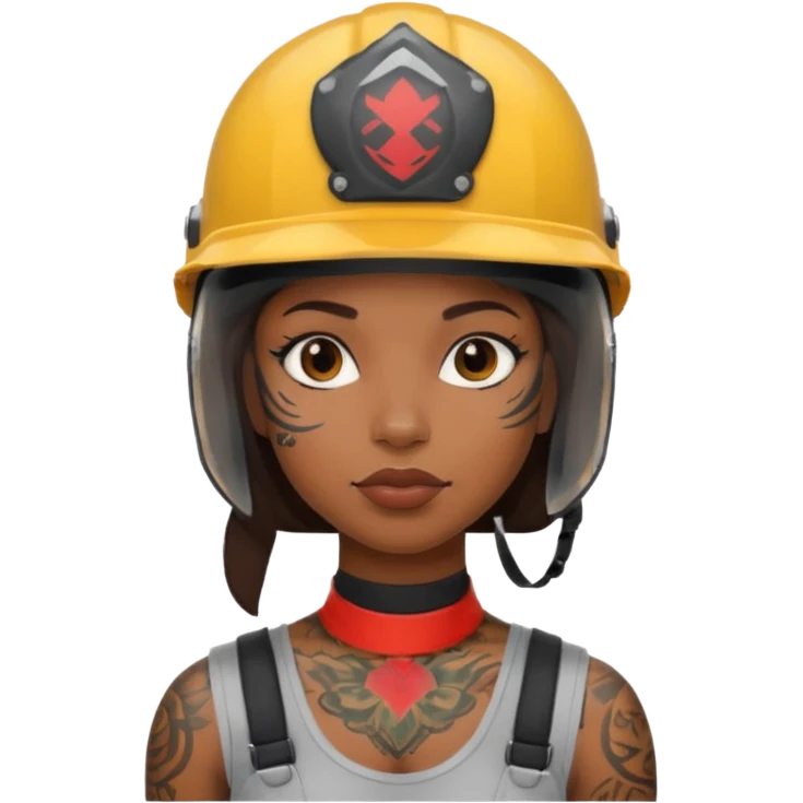 tattooed black woman in helmets emoji