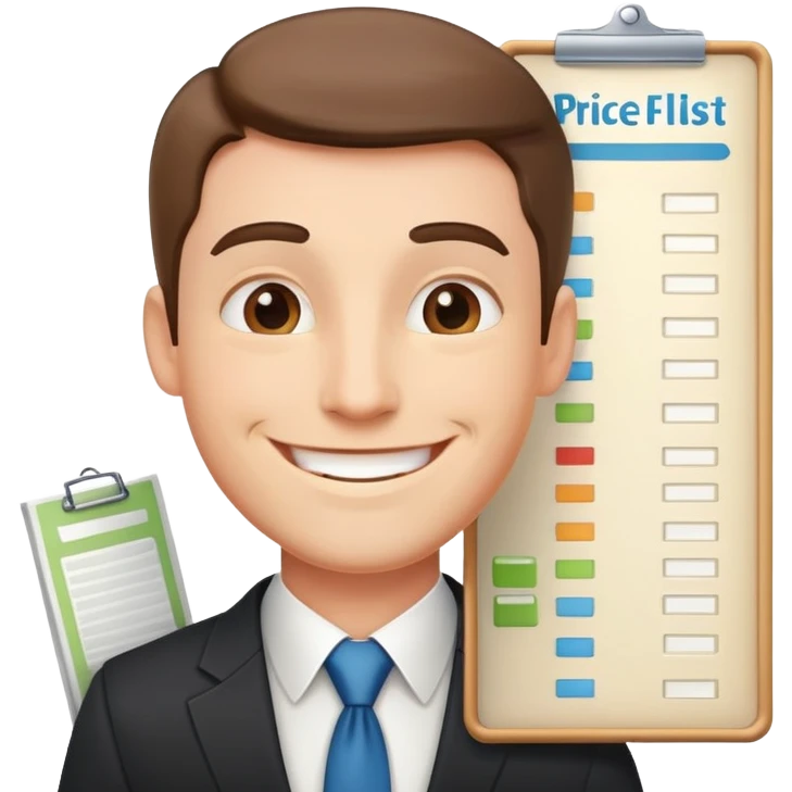 businessman with price list emoji