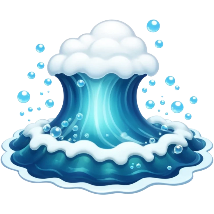 An ocean at a rolling boil with a lot of bubbles errupting from it emoji