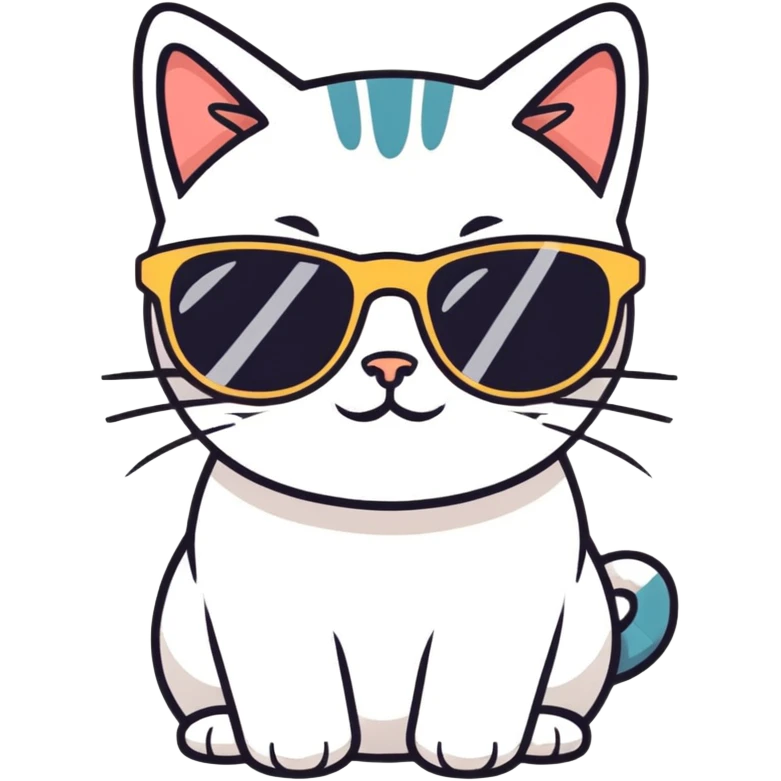 Cat with sunglasses emoji