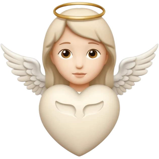 beige heart with white angel wings emoji