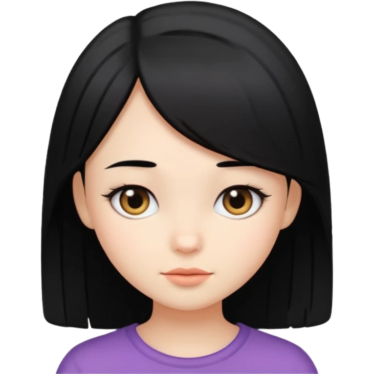Cute girl with straight hair  emoji
