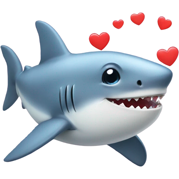 Cute shark with love heart emoji