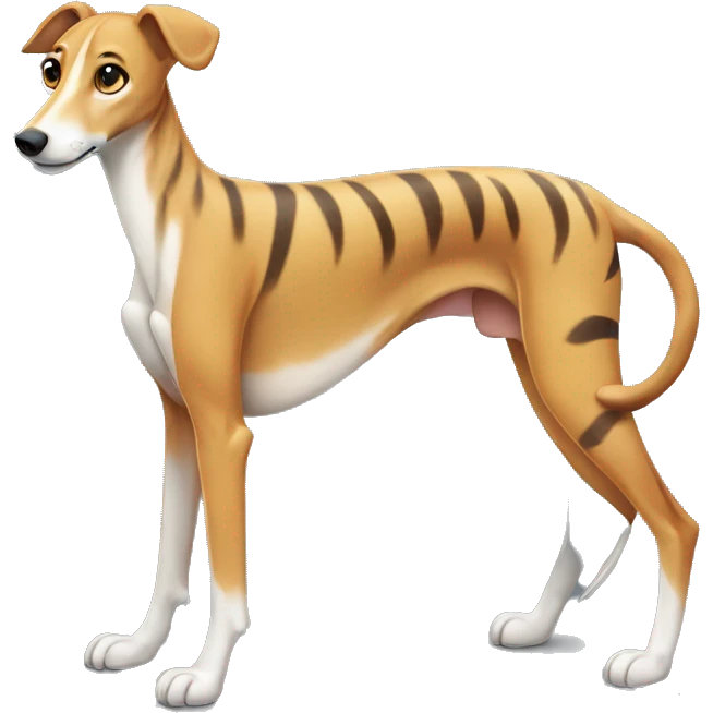 Fawn tiger greyhound standing emoji