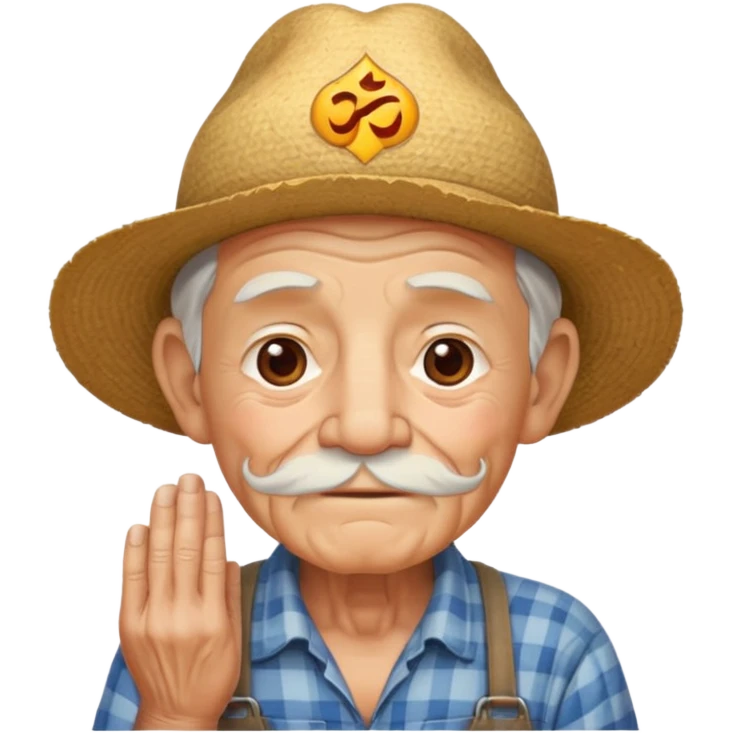 Namaste emoji sticker farmer old man emoji