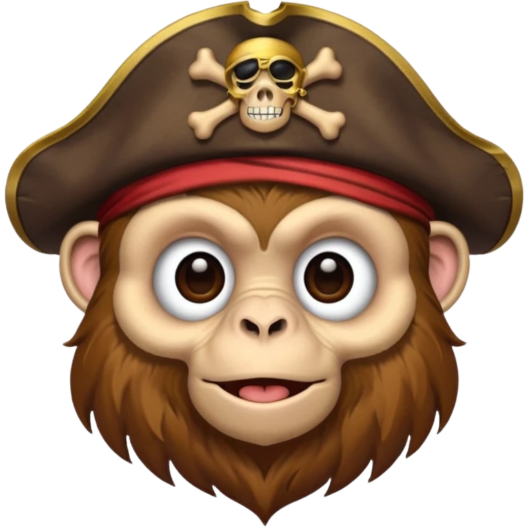 monkey with a pirate patch over one eye and a pirate hat on emoji