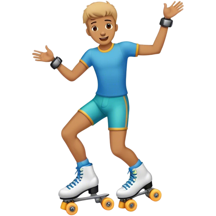Guy singing on roller skates  emoji