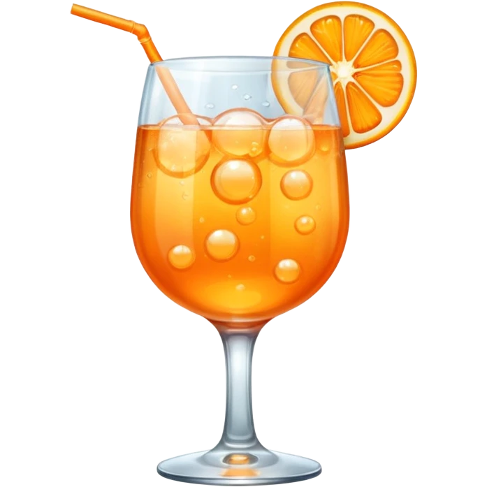 spritz in a glass with no straw more orange color emoji
