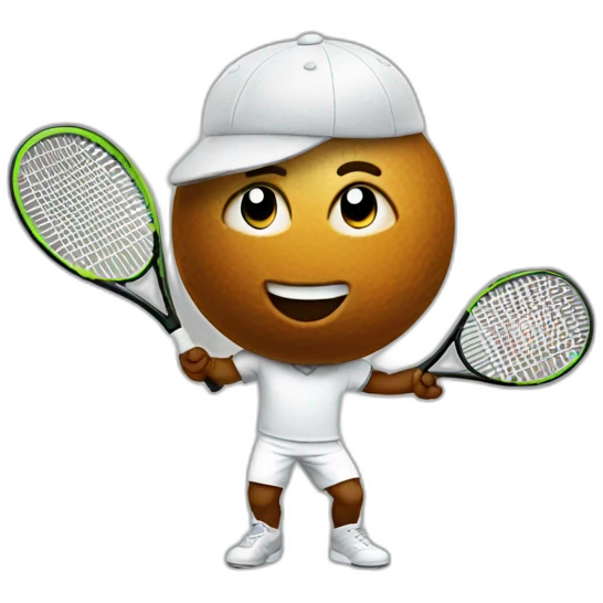 Poop emoji playing tennis emoji