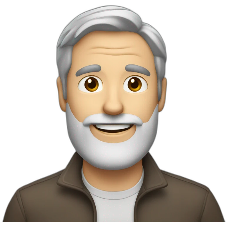 Happily inattentive and hyperactive man with brown hair and a grey beard emoji