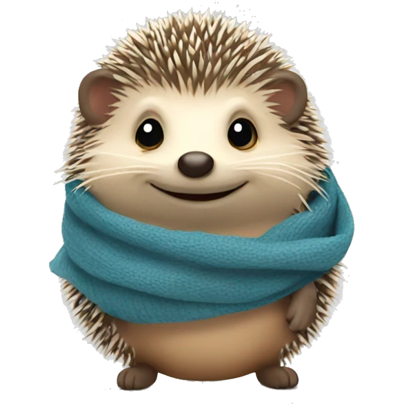 hedgehog with scarf on  emoji
