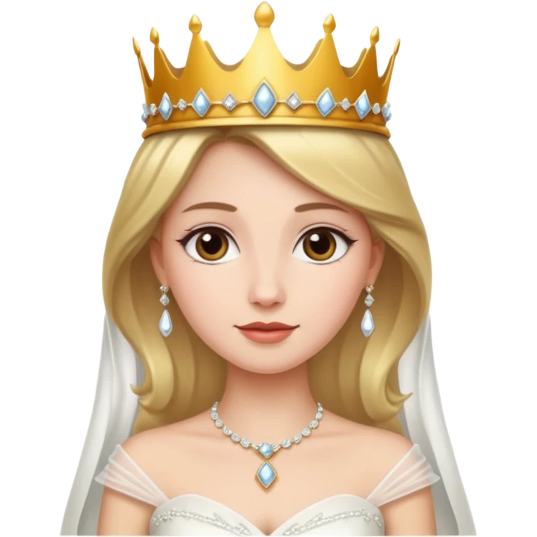 white bride crown emoji