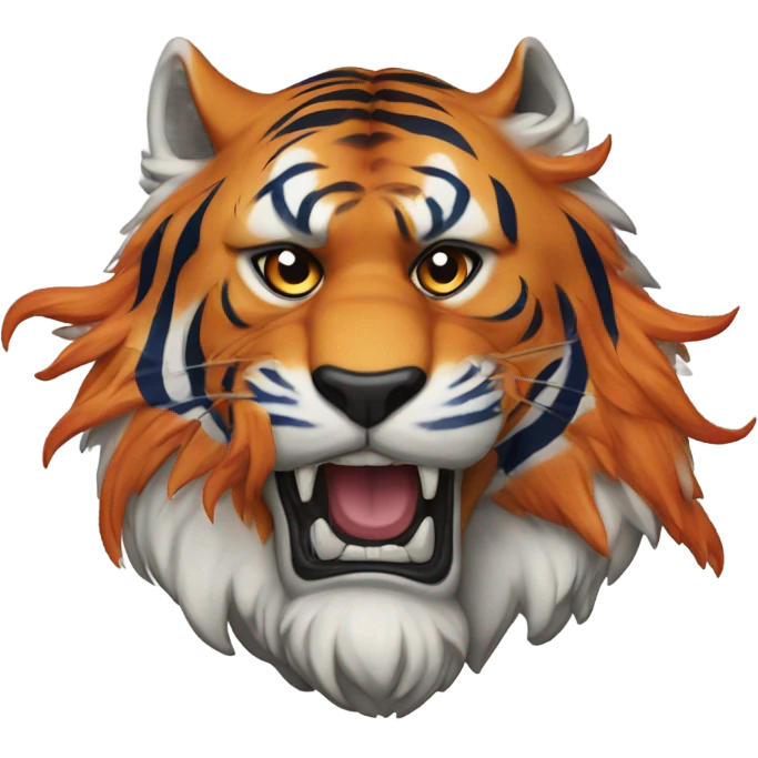 A fierce tiger that is Denver bronco colors emoji