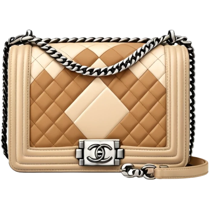 chanel le boy beige color bag emoji