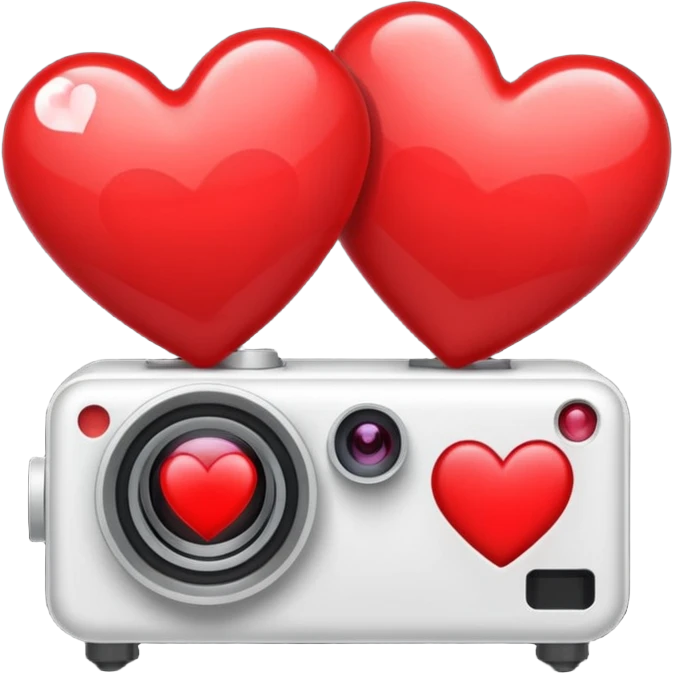 Projector reflecting red hearts  emoji