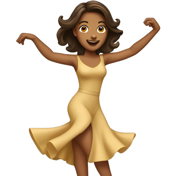 Brunette tan Woman dancing  emoji