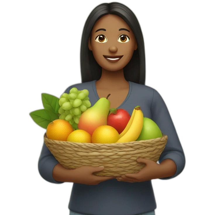Mum holding fruits emoji