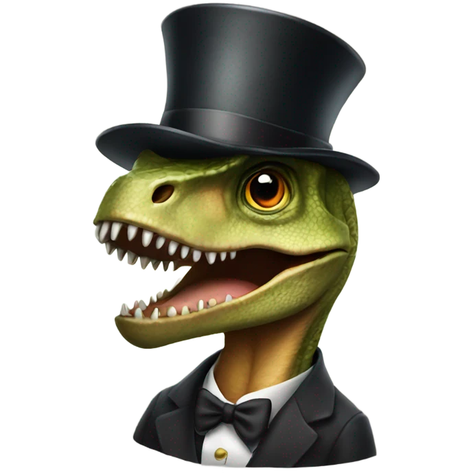 dinosaur with a top hat emoji