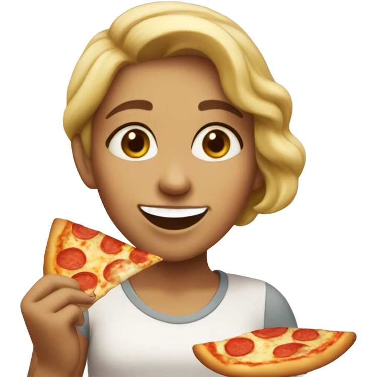 Girl eating pizza emoji