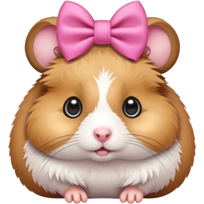 Huge eyes hamster with pink bow emoji