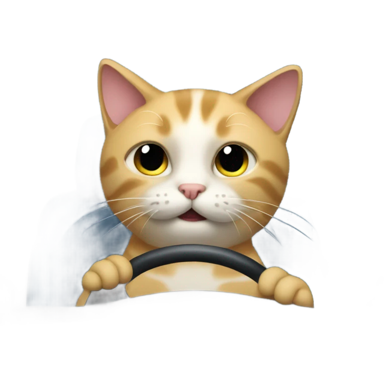 Cat driving a car emoji