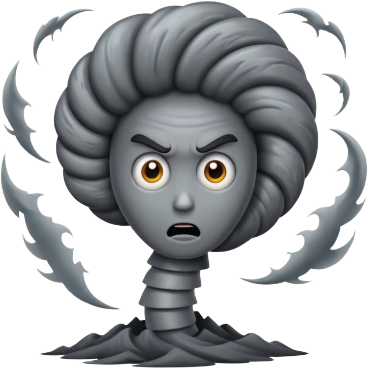 tornado with feary expression  emoji