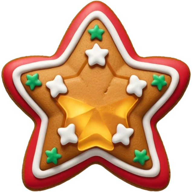 gingerbread cookie in star with 5  shape emoji