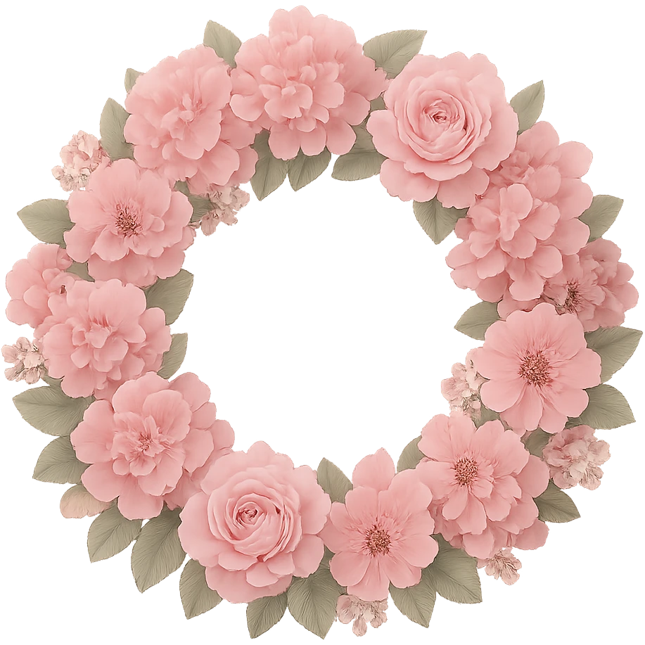 pink wreath, remove background emoji