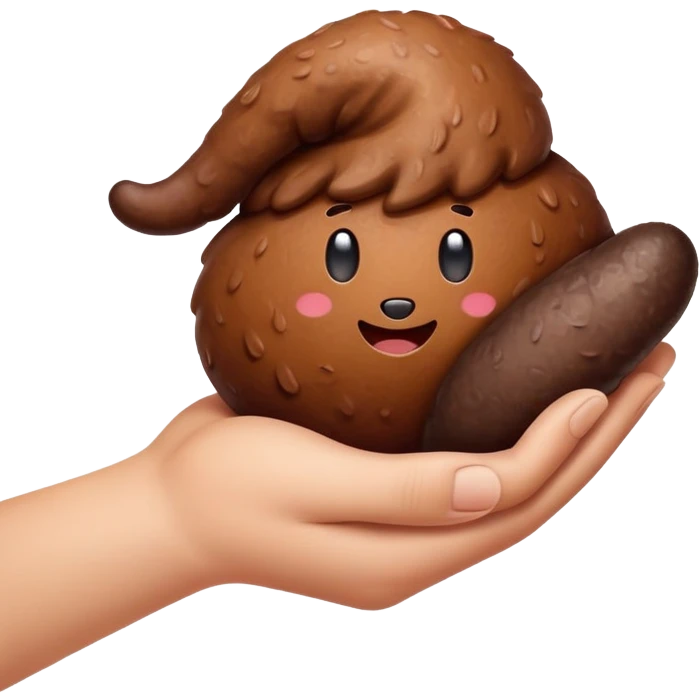 hand holding poo emoji emoji