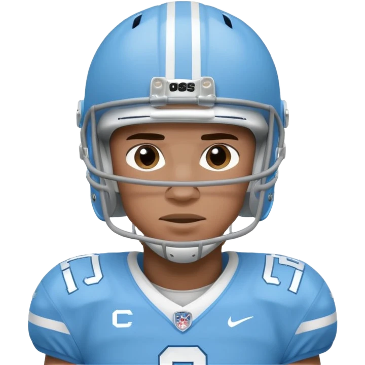 college football player Carolina Blue emoji