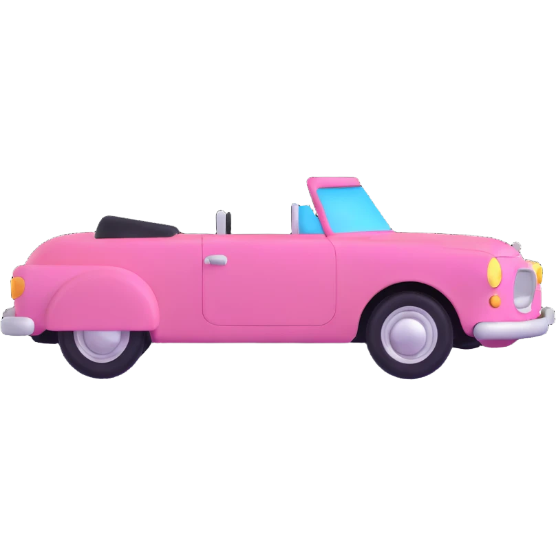 pink car emoji