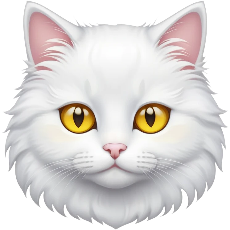 White cat with yellow eyes emoji