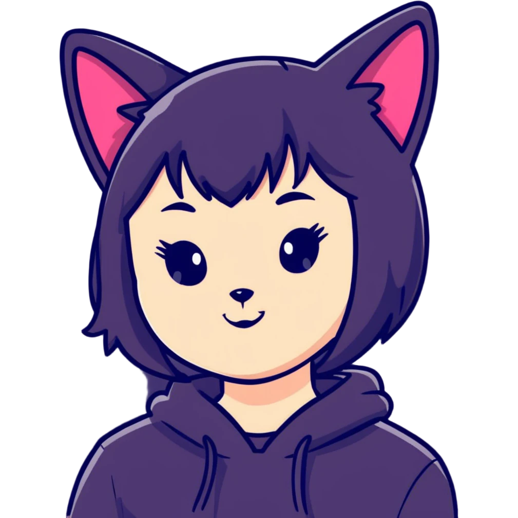 beautiful cat girl with cat ears emoji