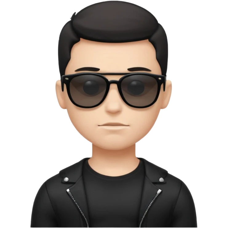 boy naked white musclar with sunglasses black emoji