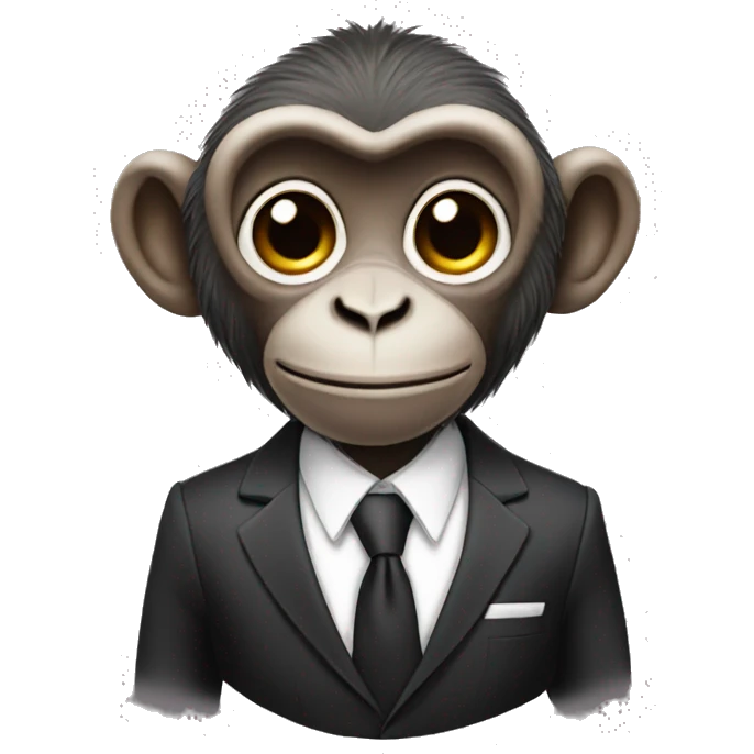 A monkey with a suit emoji