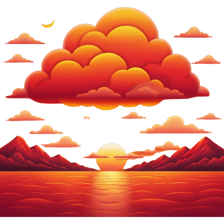 red cloudy sunset emoji