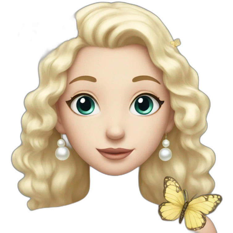 pearl and butterflies emoji