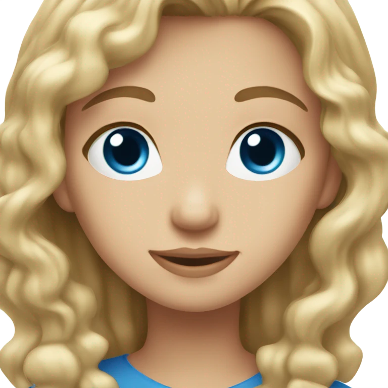 blonde straight hair blue eyes and a girl with brown curly hair emoji