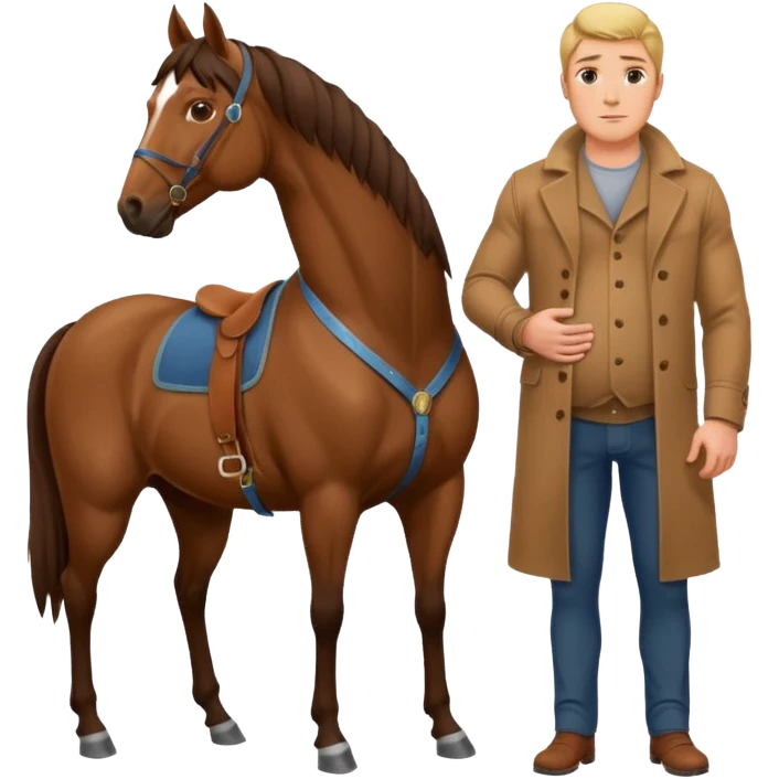 pregnant man body with horse emoji