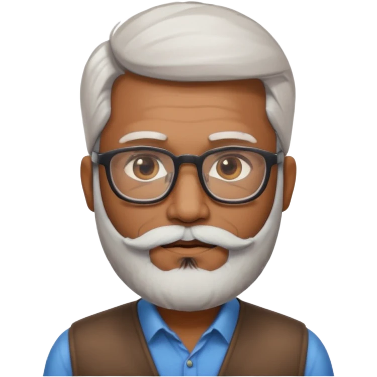 Indian software developer with beards and specs, with few white hairs in beard emoji
